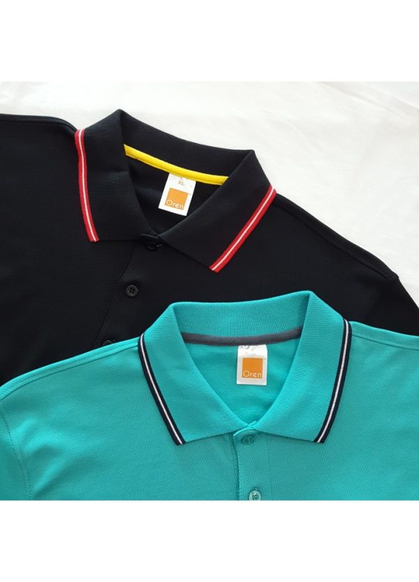 Quick Dry CVC Tipped Collar and Cuff Polo Shirt - Image 4