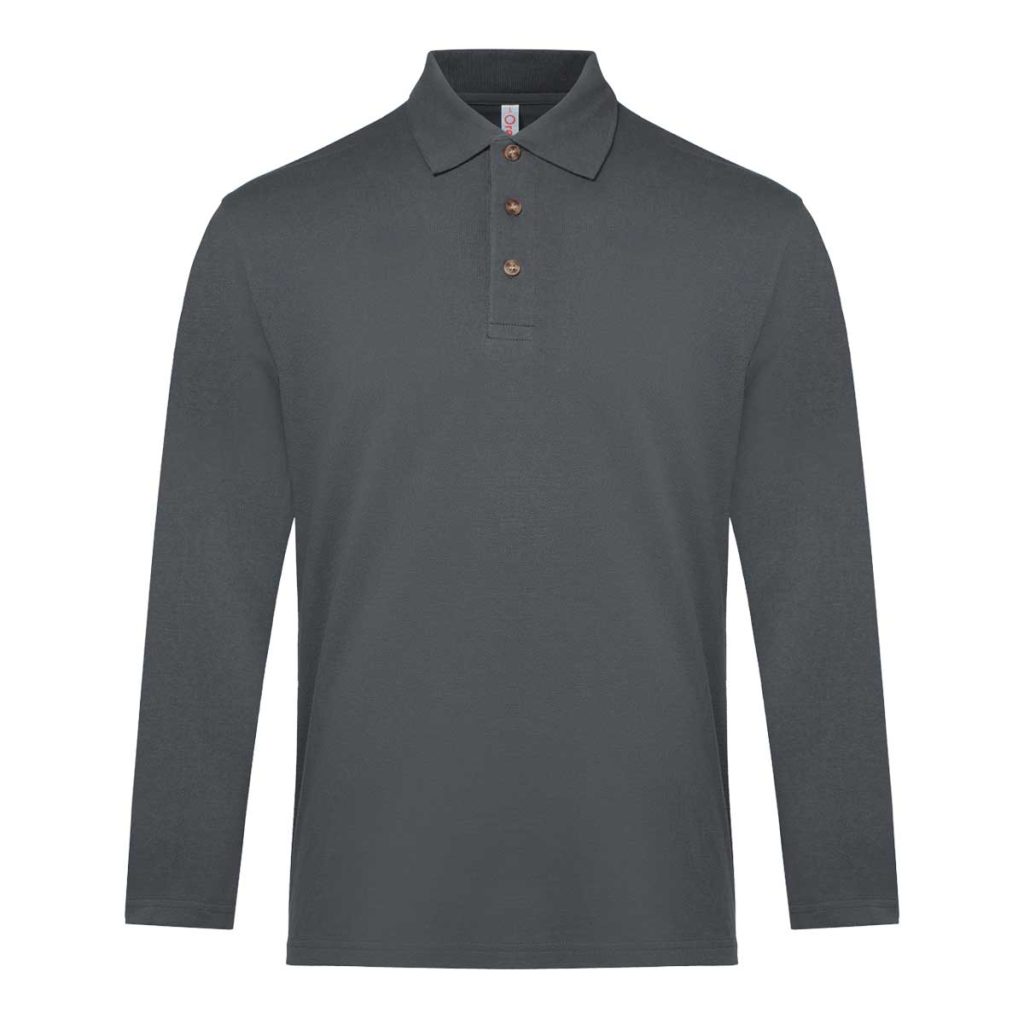 Honeycomb Long Sleeve CVC Polo Shirt