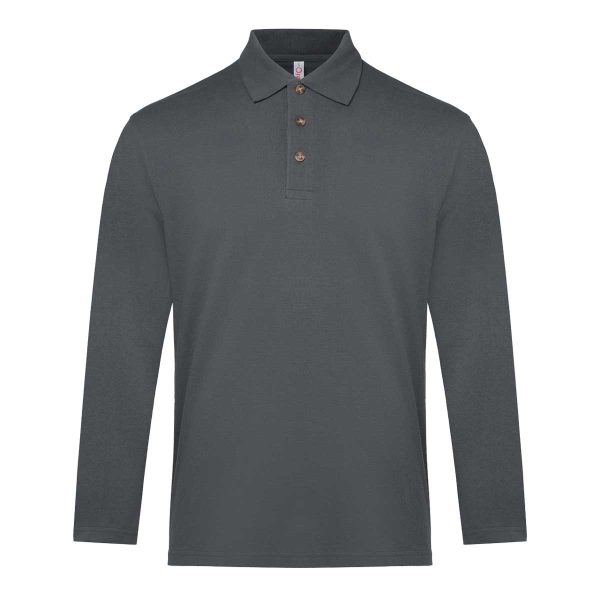 Honeycomb Long Sleeve CVC Polo Shirt