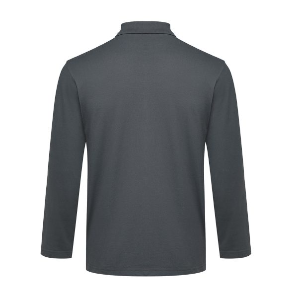Honeycomb Long Sleeve CVC Polo Shirt - Image 2
