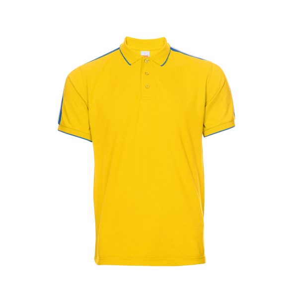 Honeycomb CVC Polo Shirt Tipped Collar and Cuff - Image 3