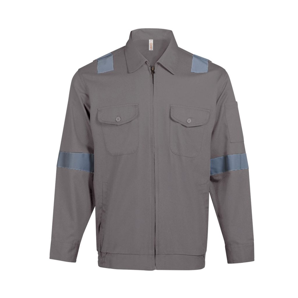 Full-Zip Work Jacket with Reflective Tape